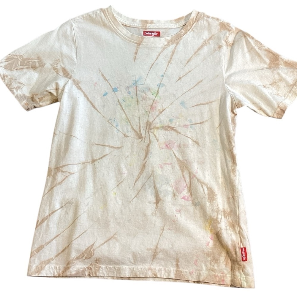 Wrangler Boys (Small Women’s) Splatter Tie Dye Short Sleeve T Shirt, Large 10-12